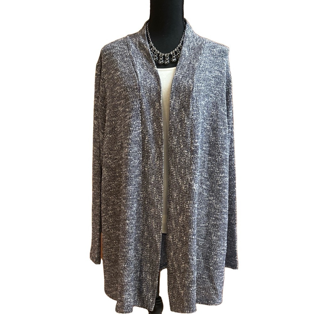 NWT Lane Bryant Cardigan Open Front Blue/Gray/White Size 18/20